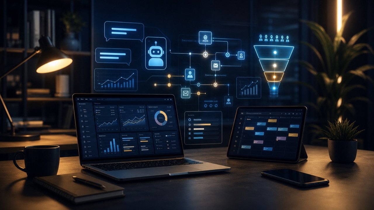 Dashboard marketing digitale con automazioni e AI